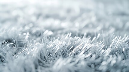 Close up of shaggy silver carpet movement