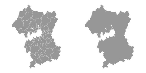Fototapeta premium Moscow Oblast map, administrative division of Russia. Vector illustration.