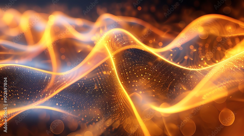 Poster light trails creating abstract lattice patterns, organic shapes, vibrant and energetic