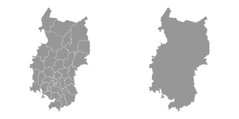 Obraz premium Omsk Oblast map, administrative division of Russia. Vector illustration.