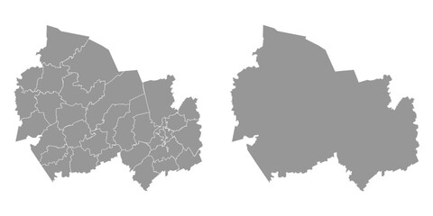 Novosibirsk Oblast map, administrative division of Russia. Vector illustration.