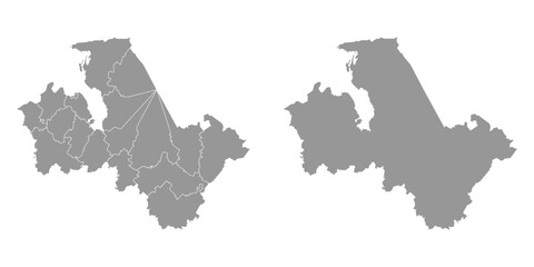 Leningrad Oblast map, administrative division of Russia. Vector illustration.