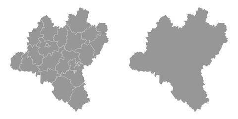 Fototapeta premium Lipetsk Oblast map, administrative division of Russia. Vector illustration.
