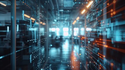 Business Infrastructure Diagram in Modern Office Generative AI