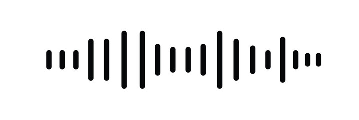 Sound wave icon. Music wave icon. Sound , audio wave or sound wave line art vector icon for music apps and websites. simple black icon on white background. Vector illustration. Eps file 167.
