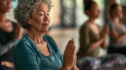Envision a gentle yoga class for seniors, where the instructor leads slow, mindful movements.