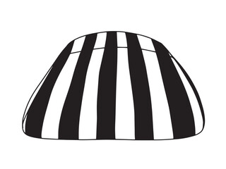 Hand drawn striped cosmetic bag vector sketch