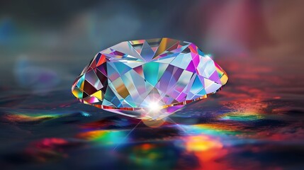 diamond with rainbow light