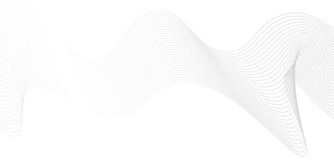 Abstract wavy technology curve lines on transparent background isolated. Grey wave swirl,Stylized line art background. Vector,	