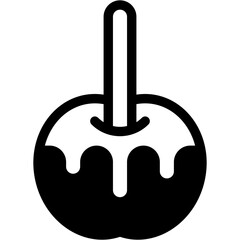 Vector Icon Caramelized Apple, Food and Restaurant, Dessert, Candy, Sweet, Apple