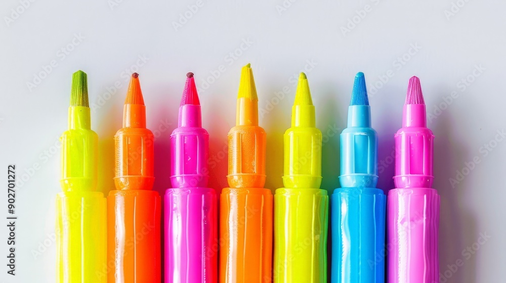 Poster envision a set of colorful highlighters arranged in a row.