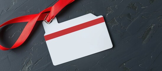 Blank Name Tag with Red Lanyard