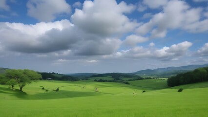 Obraz premium field and blue sky