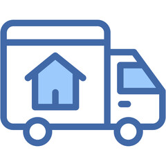 Vector Icon Moving Truck, Delivery Truck, Transport, Package, Mover Truck, Property