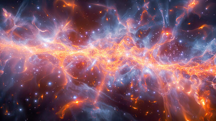 Fototapeta premium Dark matter particles creating filamentous structures in space