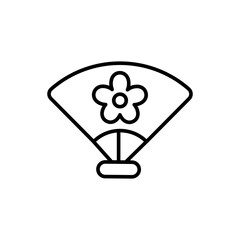 Sakura fan outline icons, minimalist vector illustration ,simple transparent graphic element .Isolated on white background