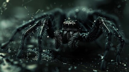 Latrodectus mactans - southern black widow or the shoe button spider, a venomous species of spider in the genus Latrodectus.