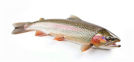 Rainbow Trout on a White Background