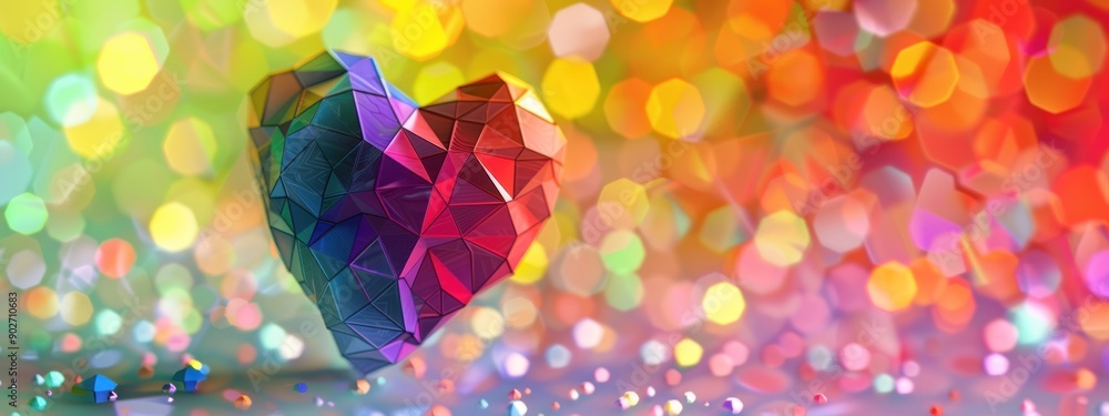 Poster Abstract Heart with Bokeh Background