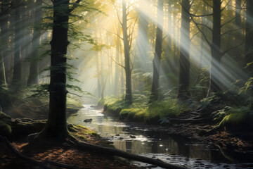 A Dense Forest at Dawn
