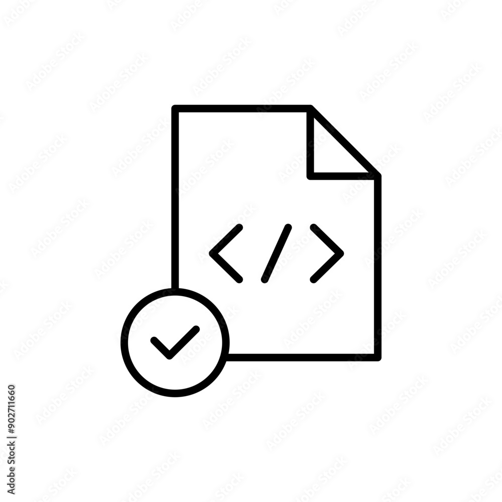 Aufkleber software testing outline icons, minimalist vector illustration ,simple transparent graphic element .