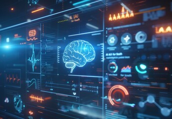 AI for Health futuristic digital interface