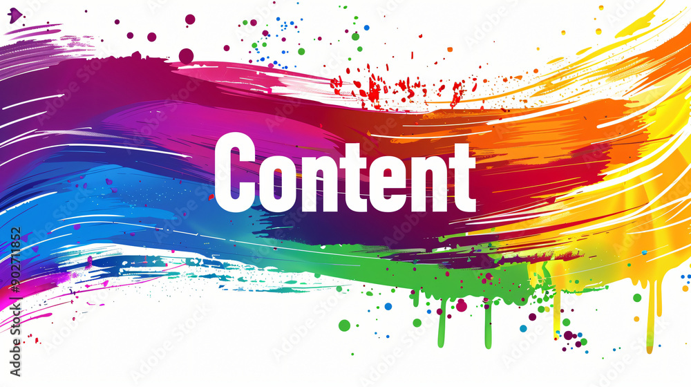 Poster vibrant paint strokes add a dynamic touch to the word content