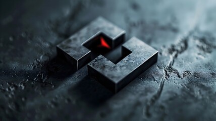 A sleek business logo featuring a unique abstract mark with sharp geometric shapes, captured in high-definition. 
