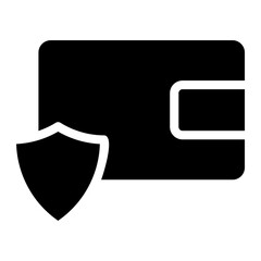 wallet security glyph style icon