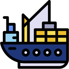 Obraz premium Vector Icon Ship, Yacht, Boating, Ships, Transportation