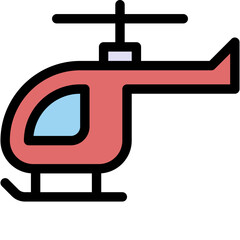 Naklejka premium Vector Icon Helicopter, Aircraft, Helicopter, Chopper, Flight