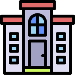 Fototapeta premium Vector Icon Emergency School, School, Architecture And City, Miscellaneous, Charity