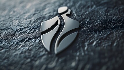 A sleek business logo featuring a unique abstract mark with sharp geometric shapes, captured in high-definition. 
