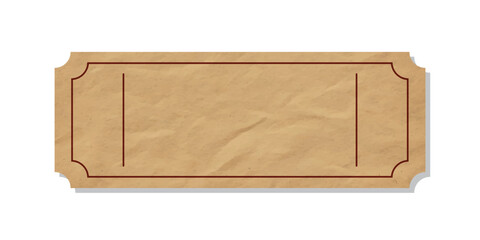 Old vintage paper textured blank ticket