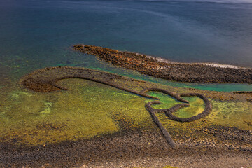 Twin Hearts Stone Weir on the Qimei island