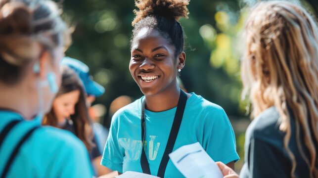 Volunteers distributing mental health awareness pamphlets at a community event