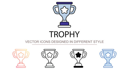 Trophy icon design with white background stock illustration