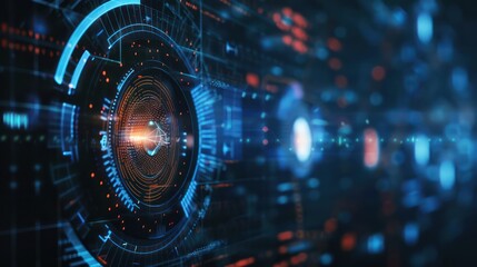Obraz premium AI-powered security systems monitoring and analyzing threats