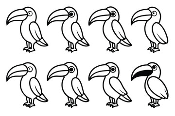 Toucan bird line art illustration Design