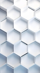Fototapeta premium Digital white 3d honeycomb structure hexagonal graphic poster background