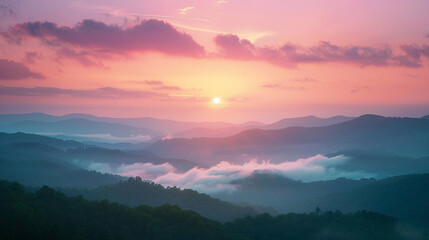 Obraz premium the serene beauty of a sunrise in the Appalachian Mountains