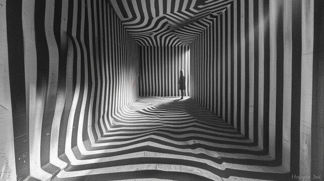 Zollner illusion where parallel lines appear to converge