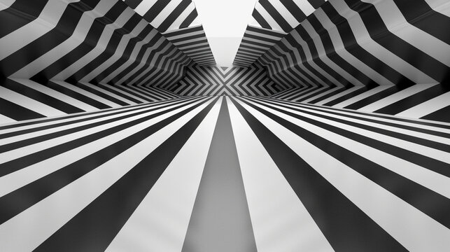 Zollner illusion where parallel lines appear to converge