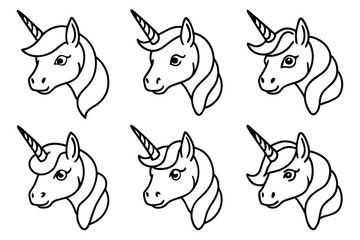 Unicorn head line art illustration Design Concepts