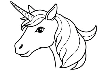 Unicorn head line art illustration Design Concepts