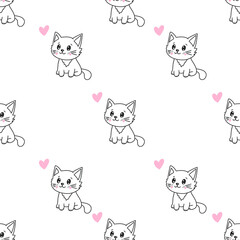 seamless pattern with cats