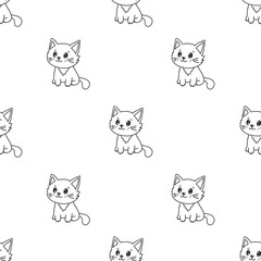 seamless background with cats
