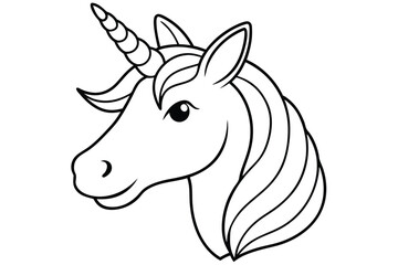 Unicorn head line art illustration Design Concepts