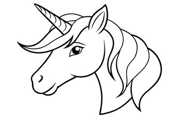Unicorn head line art illustration Design Concepts