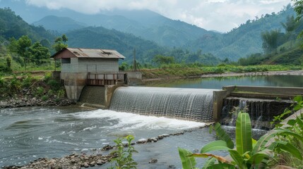 Rural community powered by a small hydropower plant